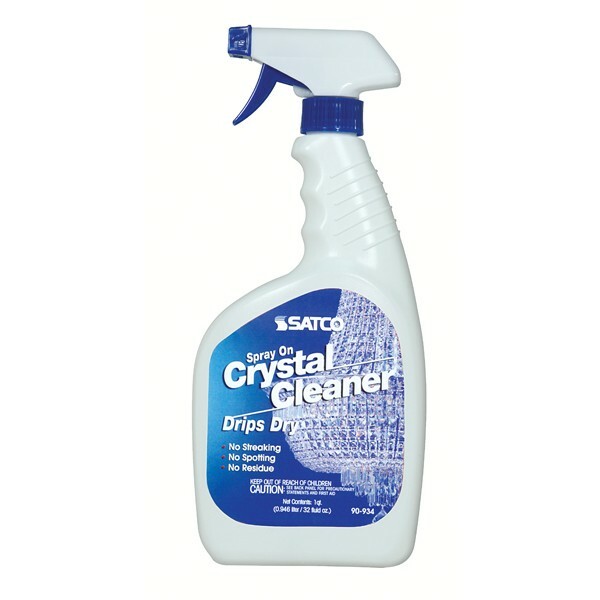 Satco 90-934 - CRYSTAL CHANDELIER CLEANER - 32 Ounces - Trigger Spray On Bottle