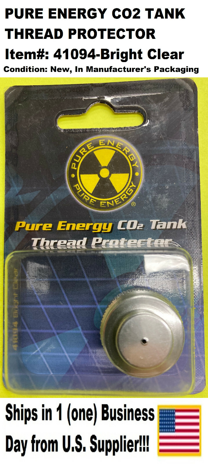 PURE ENERGY TANK THREAD PROTECTOR-(For Paintball Tanks) 41094 Bright Clear (NEW)