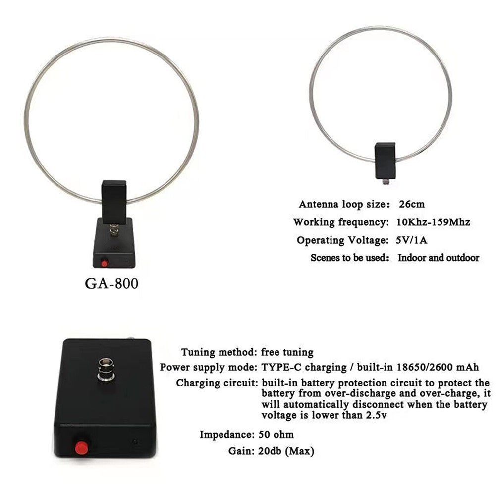Portable Shortwave Solution GA800 Active Loop for Radios