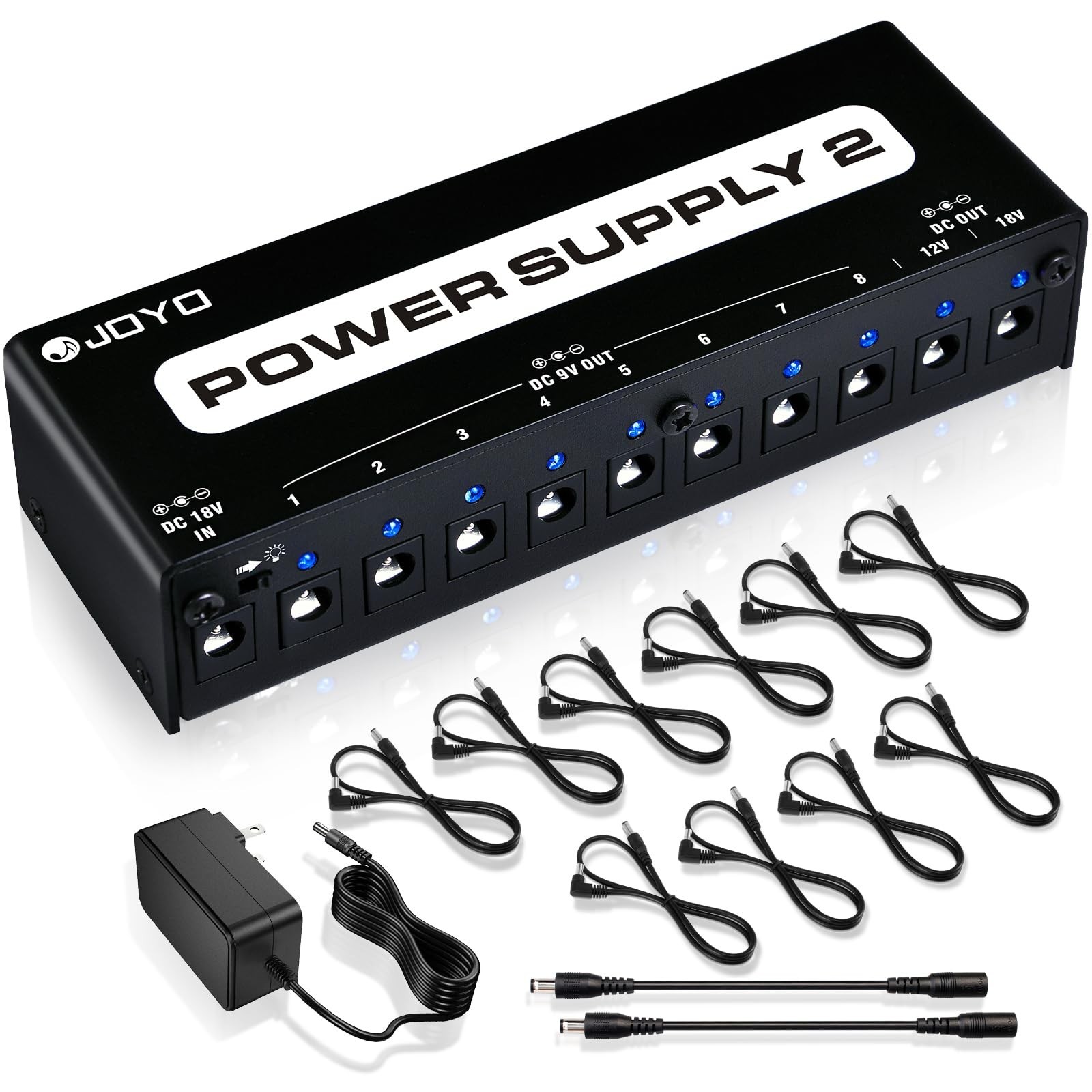 JOYO Guitar Pedal Power Supply 10 Isolated Output DC 9V 12V 18V Options for D...