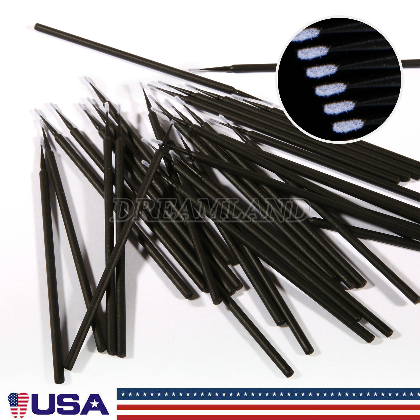 US Dental Disposable Makeup Micro Applicator Brush Eyelash Extension Micro Brush