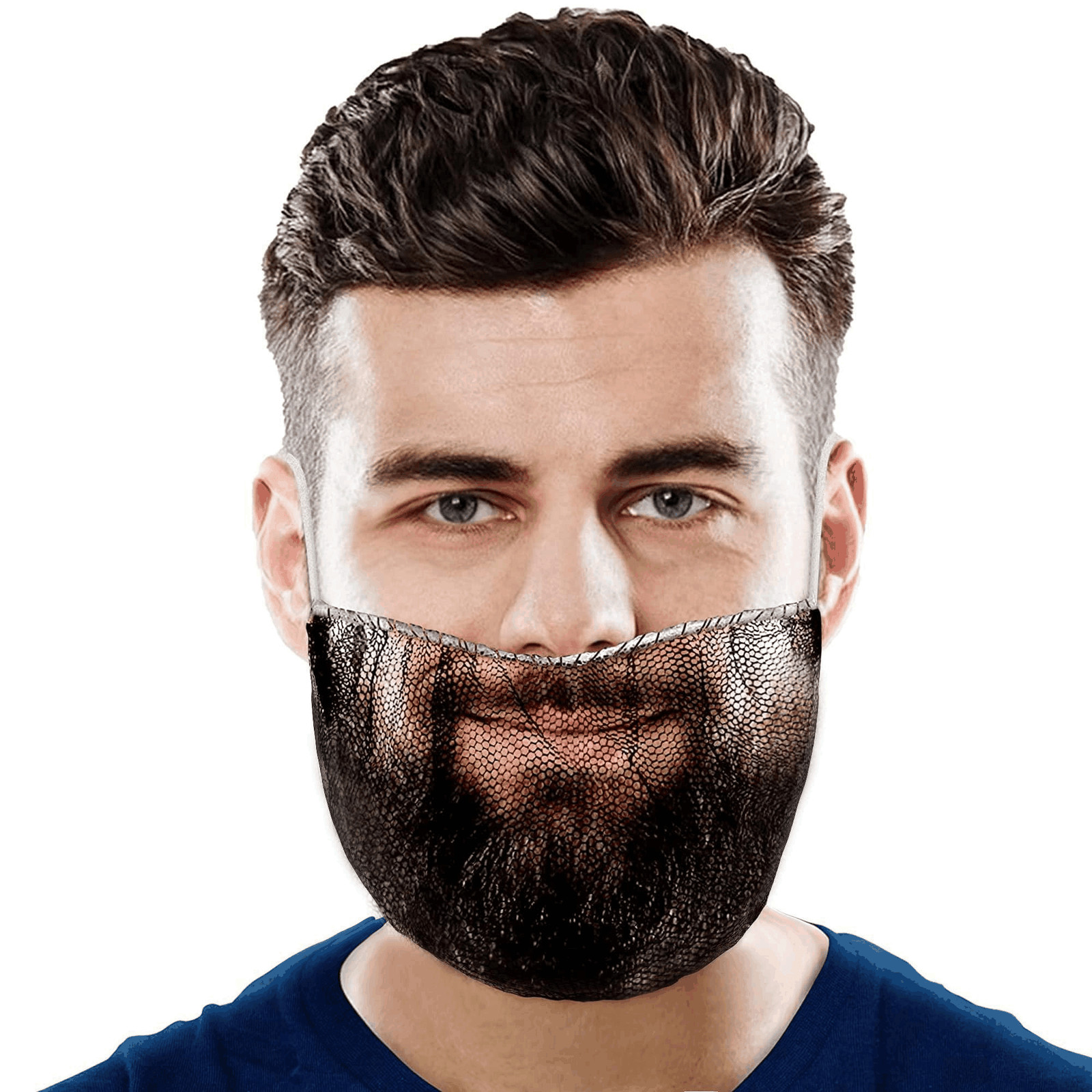 Black Disposable Beard Nets for Men Food Service 18 Inch Pack of 100 Nylon