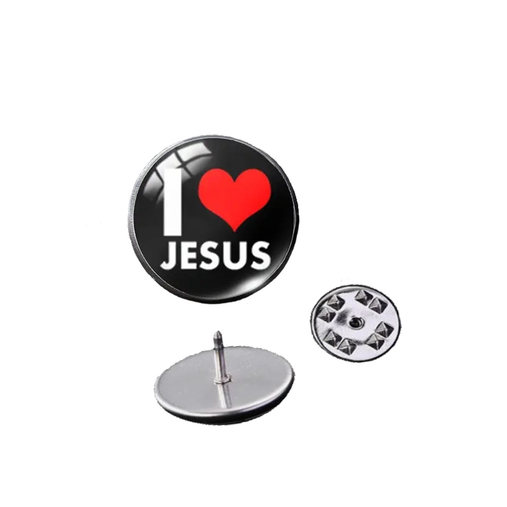 I ❤ JESUS Pin Christ Lapel Pin Love God Badge God Pin Jewelry Lapel