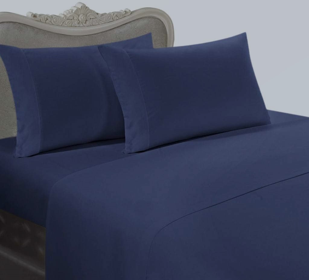4 Piece Solid Sheet Set - 600 TC Egyptian Cotton Elasticised Pocket 16" - 22"