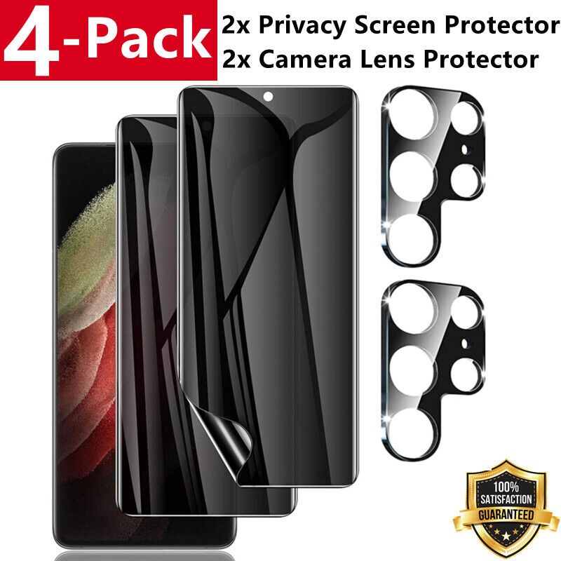 2/4X Privacy Hydrogel Screen Protector/Camera Lens for Samsung S26 S25 S24 Ultra