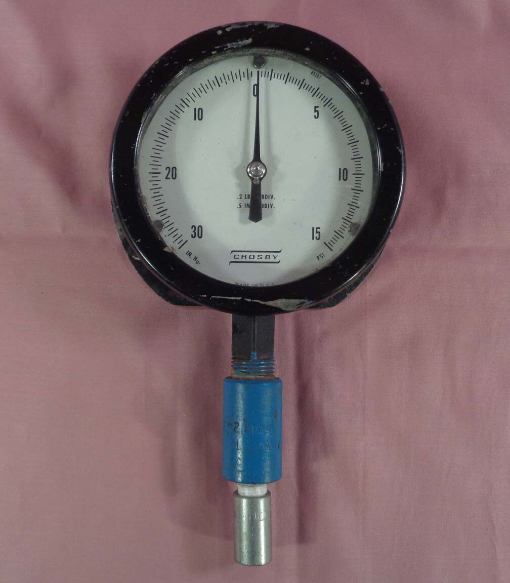 Vintage Crosby Dual Pressure and Vacuum Gauge - Steampunk