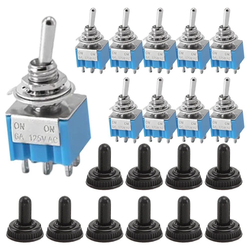 Miniature Rocker Switch Set of 10 Metal Waterproof for Daily Applications