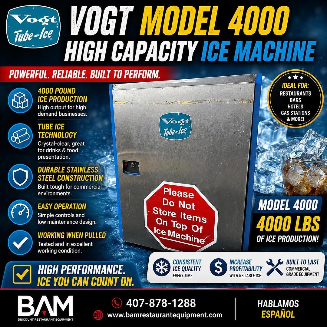 Vogt Ice Maker Machine Model 4000, High Capacity Ice Machine,Working When Pulled