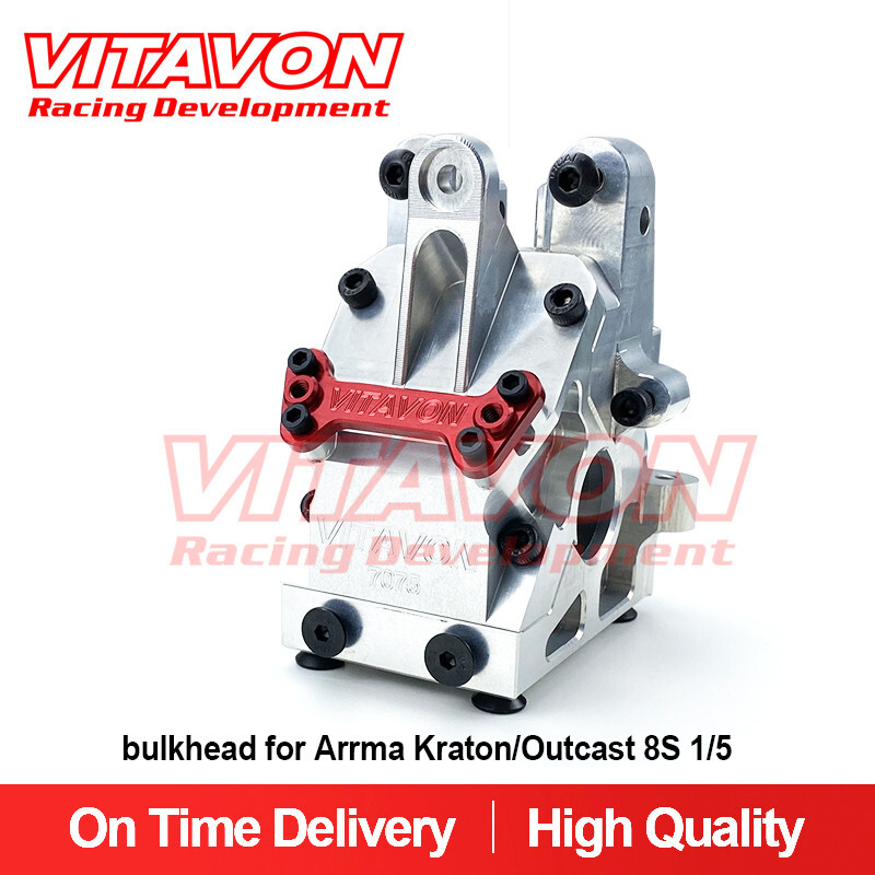 Vitavon redesigned CNC alu7075 Bulkhead for Arrma Kraton/Outcast 8S 1/5 silver
