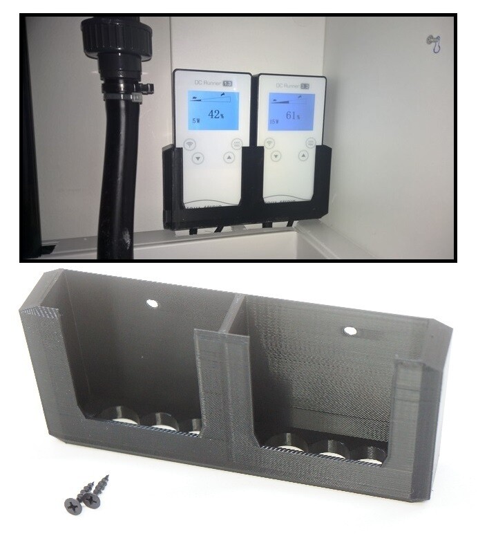 Wall Mount Bracket for (2) Dual Aqua Medic DC Runner Controller Remote 2.3 3.3