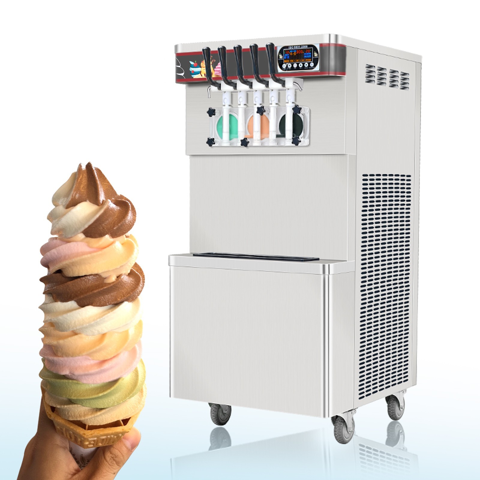 Kolice Commercial 5 flavors soft ice cream maker with different shapes nozzles