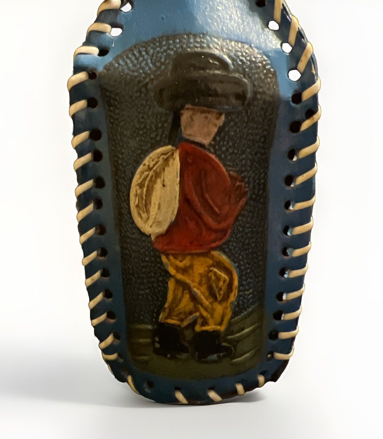 Handmade ECUADOR- Leather Bottle W/ Strap & Shot Glass