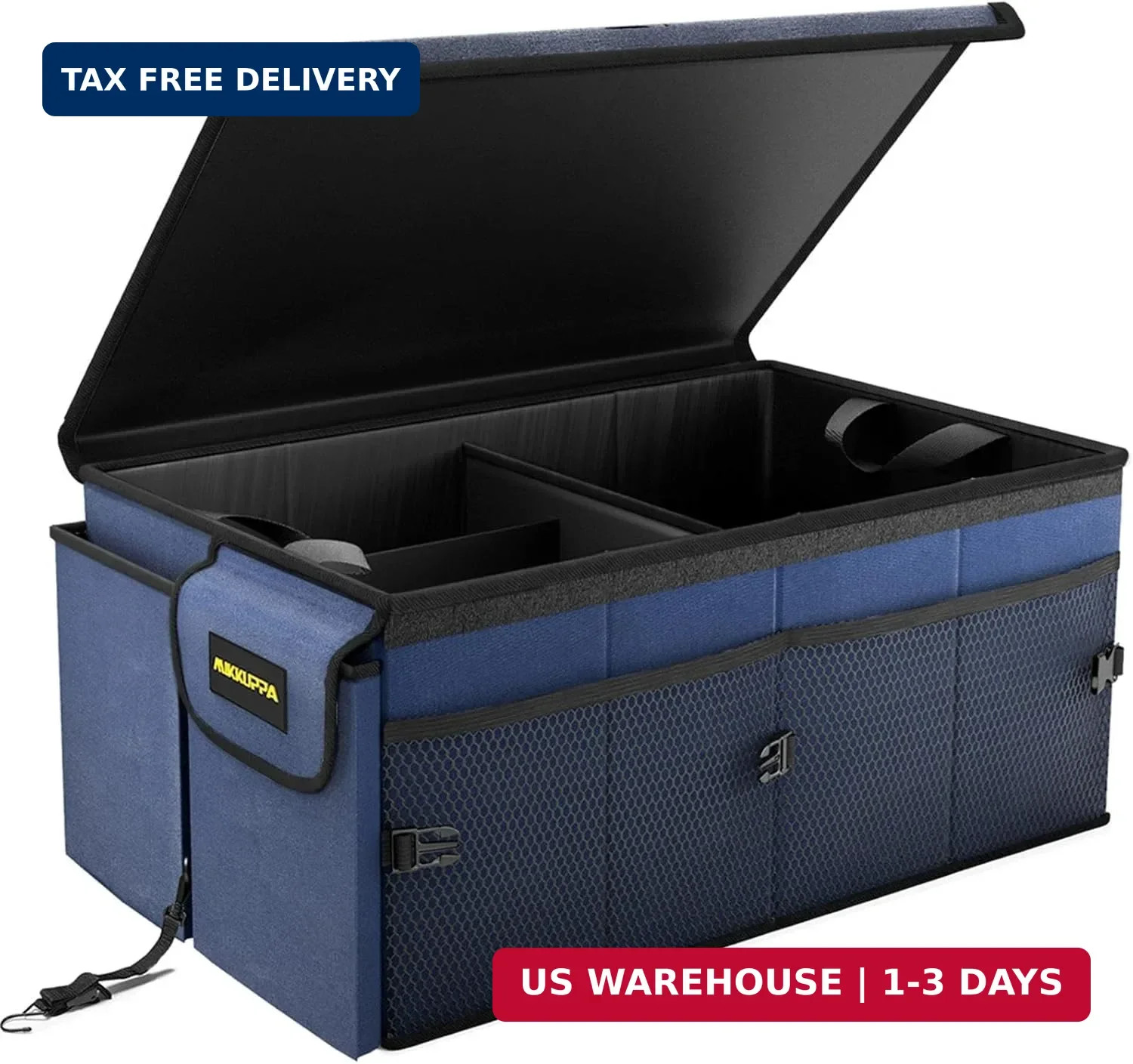 Car Trunk Organizer - 65L Collapsible Trunk Organizer with Lid, Sturdy