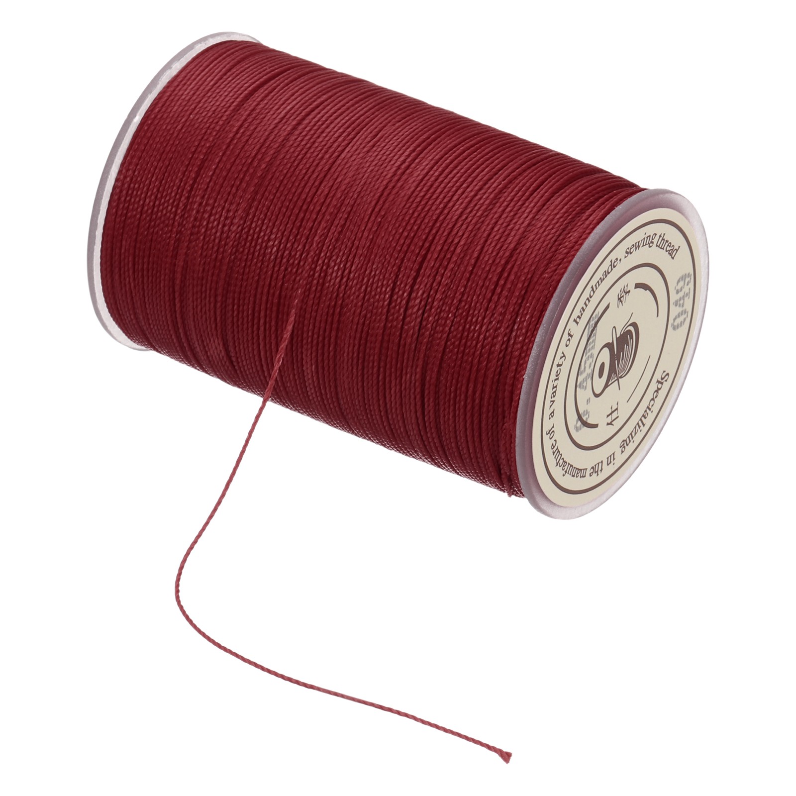 Waxed Cord 0.45mm Waxed Thread 87 Yard Wax String Leather Cord (Dark Red)