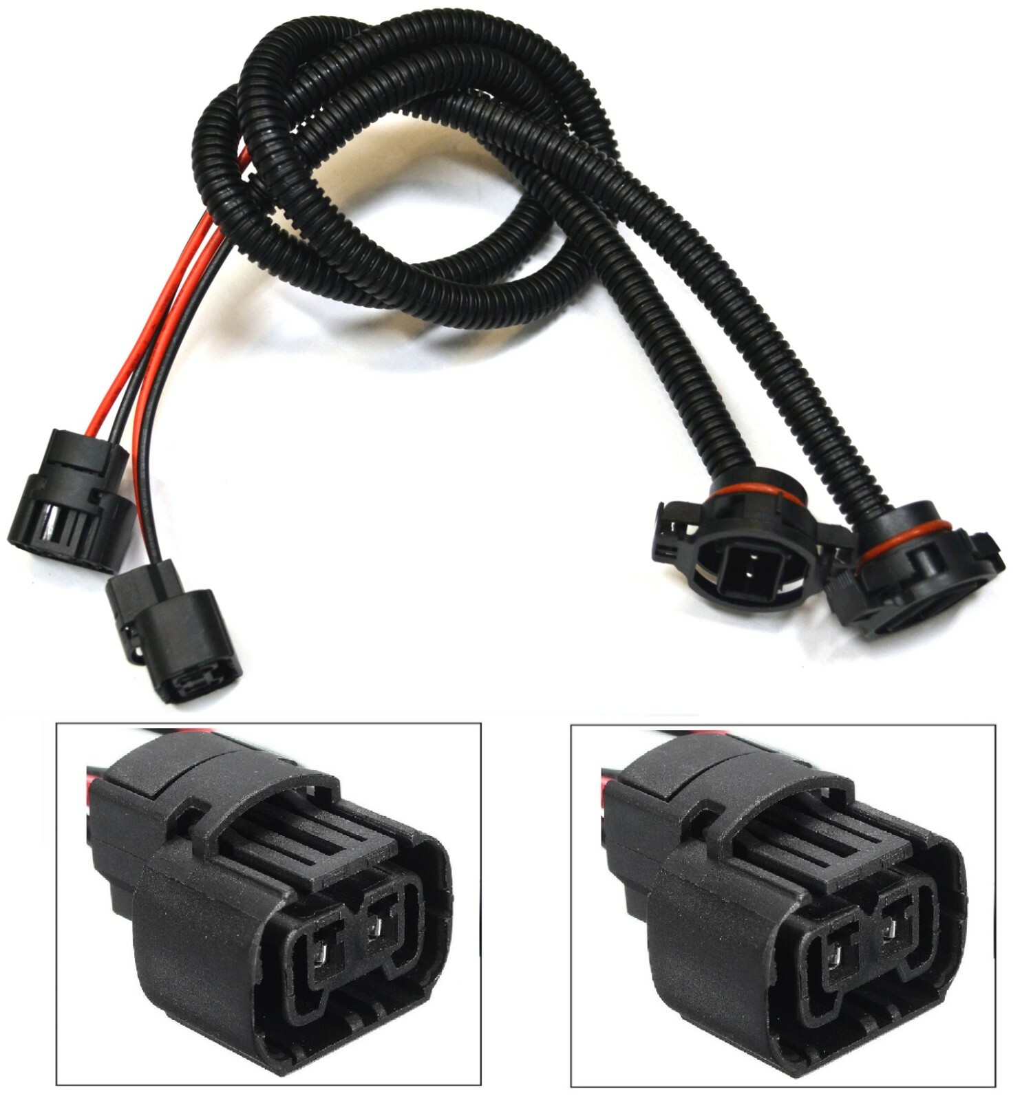 Wire PS24W 5202 H16 Two Harness Fog Light Female Bulb Socket Connector Plug Lamp