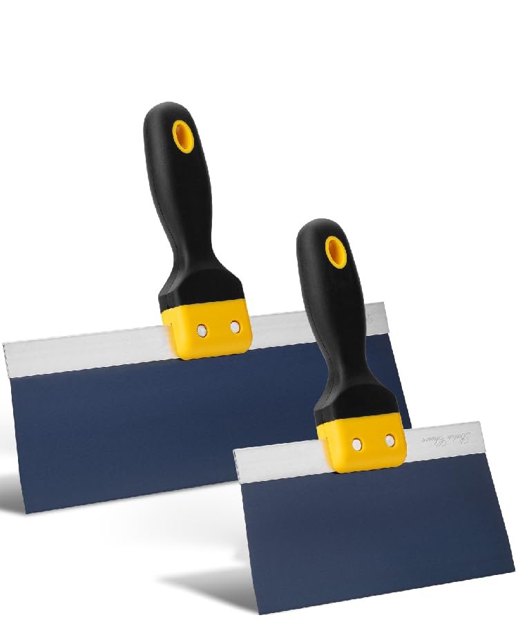 2 Pack Blue Steel Drywall Taping Knife Set 8 & 12 Inch Taping Repair Tools