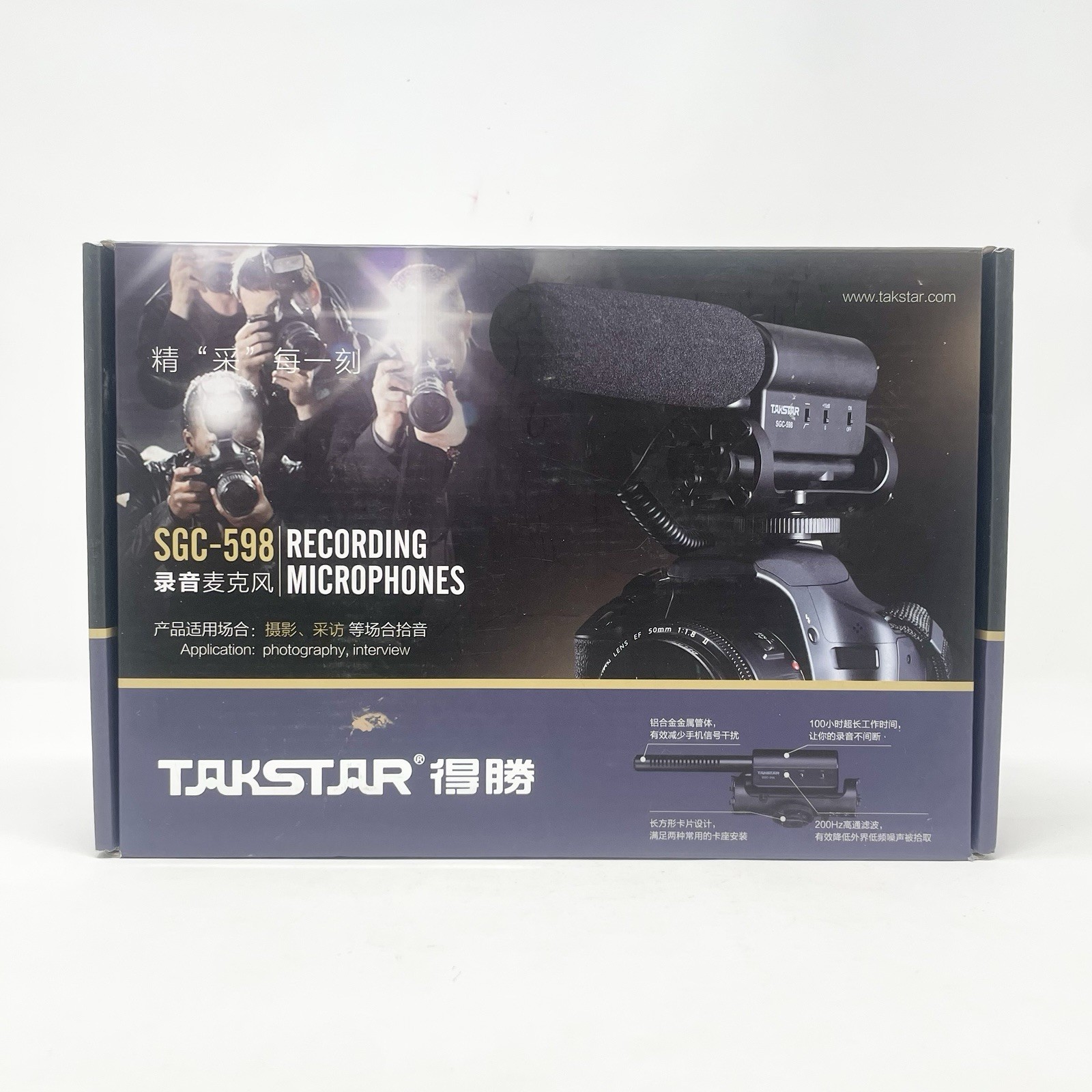Takstar SGC-598 Shotgun Video Microphone Camera Interview Recording Mic for DSLR