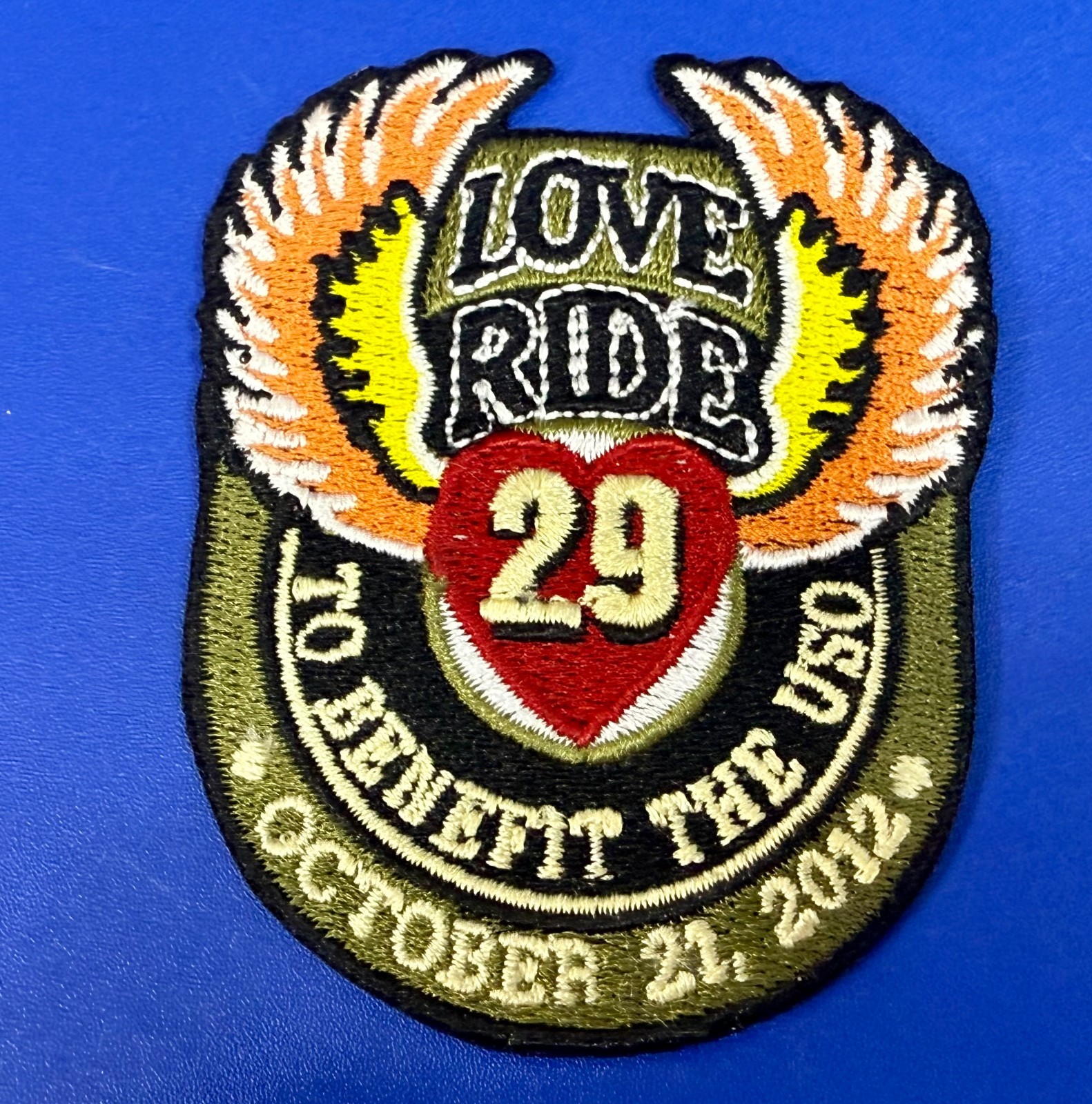 Love Ride 29 To Benefit the USO October 21 2012 Harley Davidson Motorcycle Patch