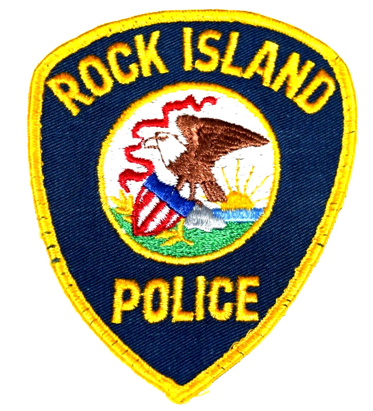 ROCK ISLAND – POLICE - ILLINOIS IL Sheriff Police Patch STATE SEAL EAGLE USED
