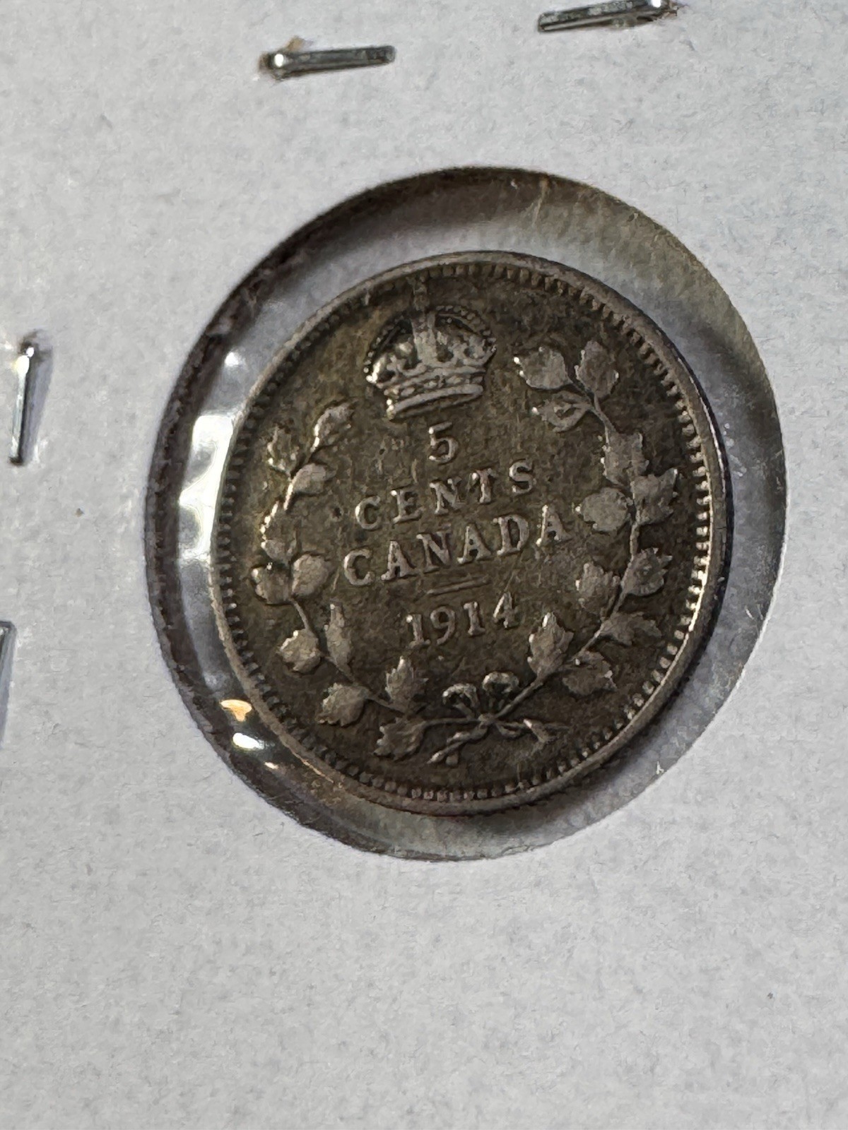 1914 Canada 5 Cents Silver Coin