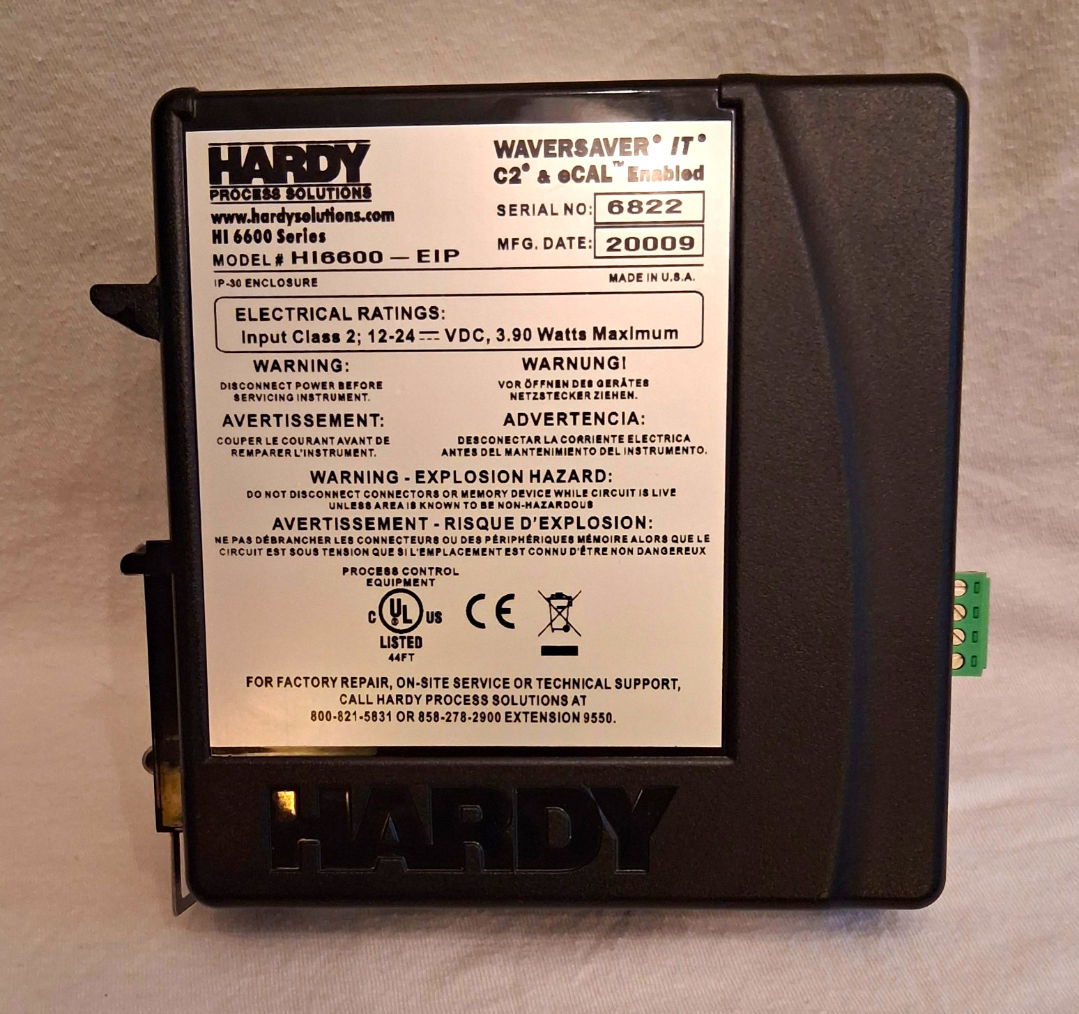 Hardy Process Solutions Waversaver IT HI6600-EIP Module EtherNet/IP Serial USB