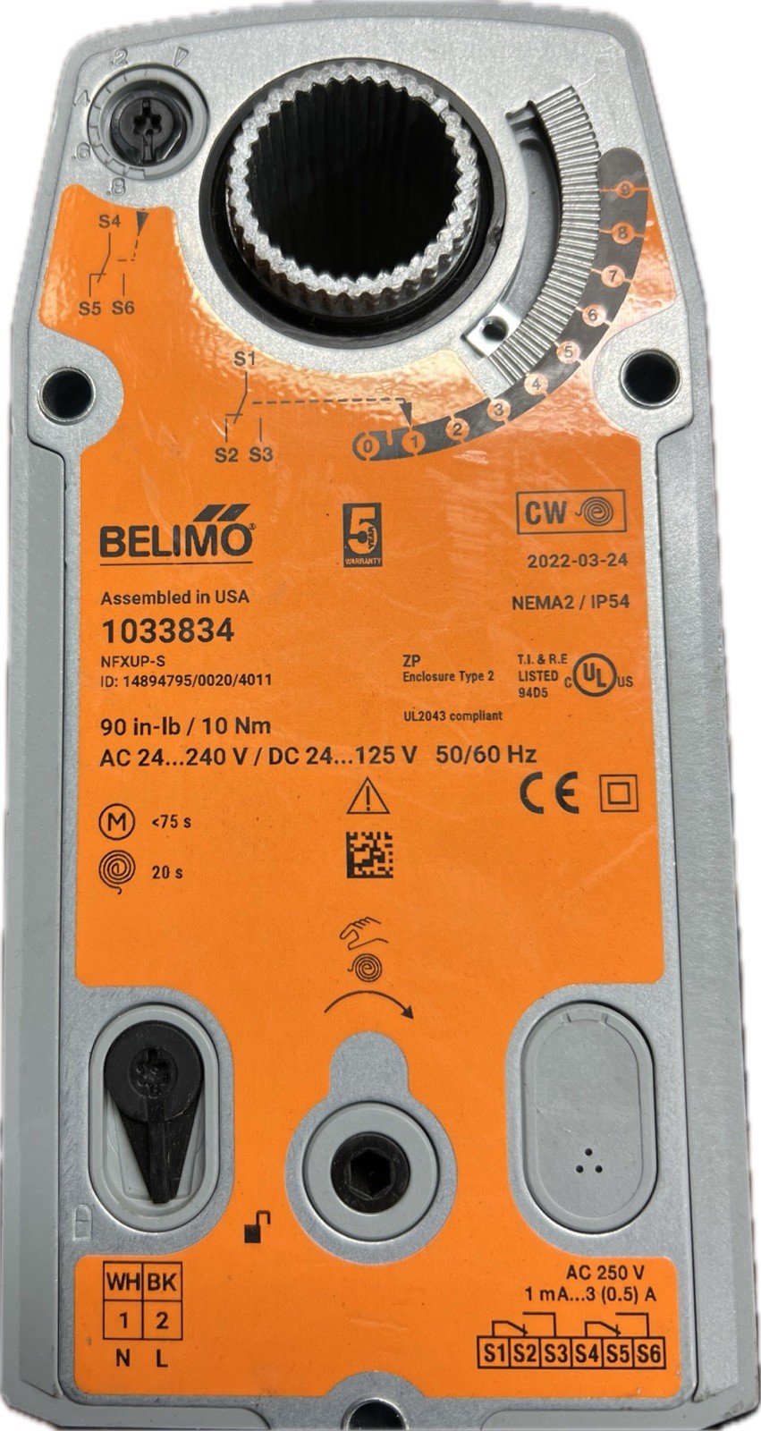 Actuator, Belimo, NFXUP-S, 24-240V, Product # 1033834