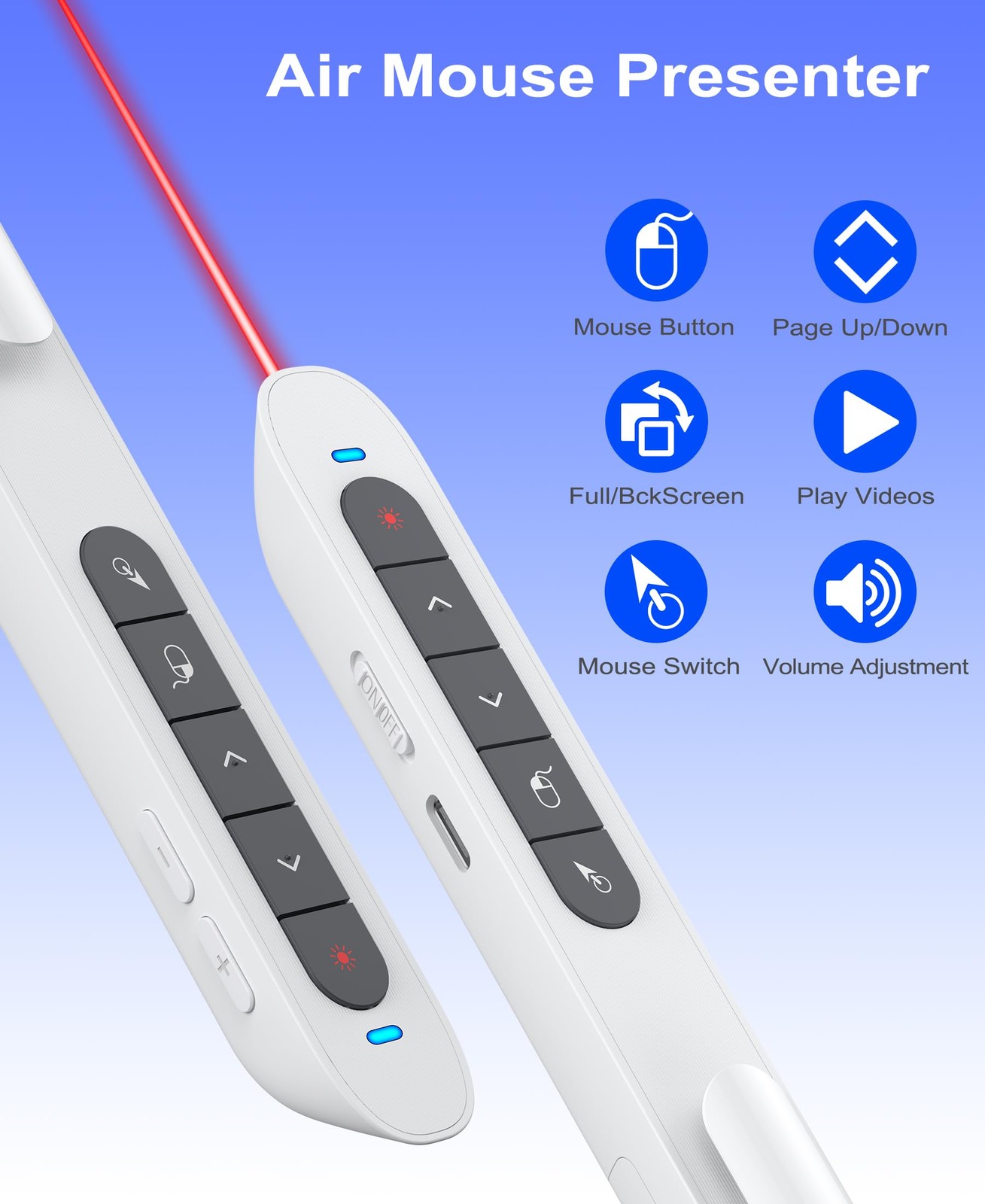 Air Clicker for Presentation Rechargeable Presenter Clicker Remote for Classr...