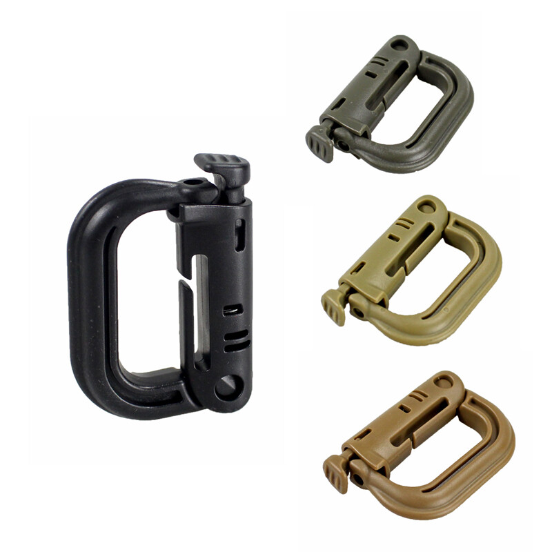 5pcs Attach Quickdraw Shackle Carabiner Clip Molle Webbing Backpack Buckle Snap