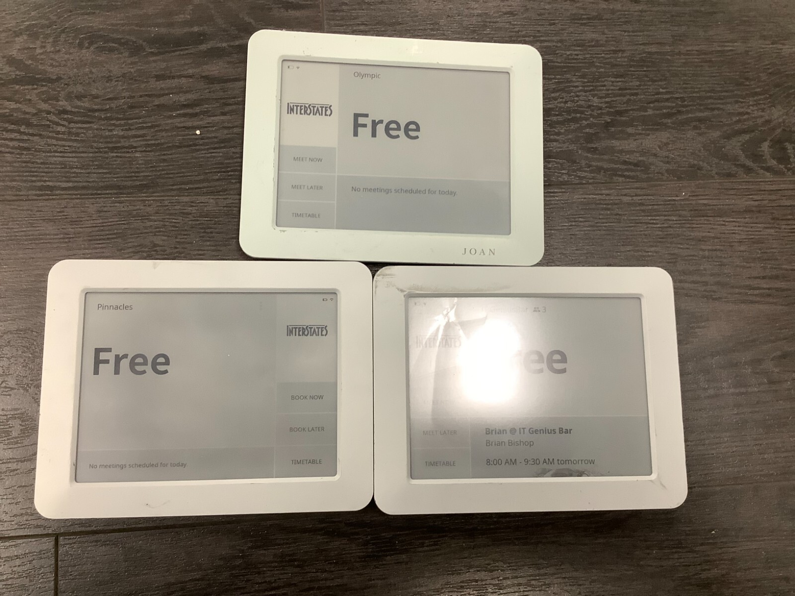 (Lot of 3) Visionect JOAN  Wireless Meeting Room Booking Management Device Gray