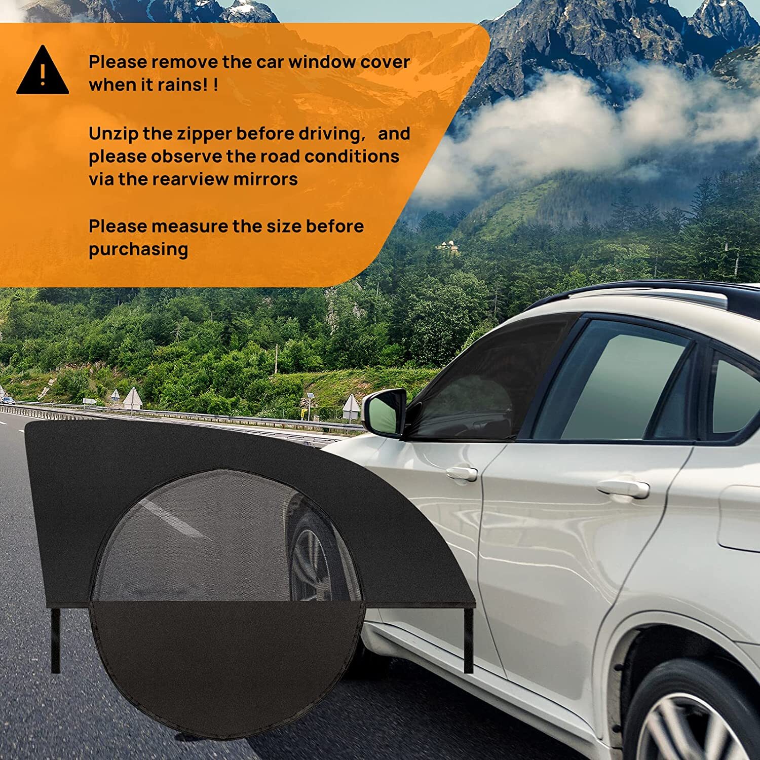 2PCS Car Side Front Rear Window Screen Cover Sun Shade Mesh Shield UV Protector