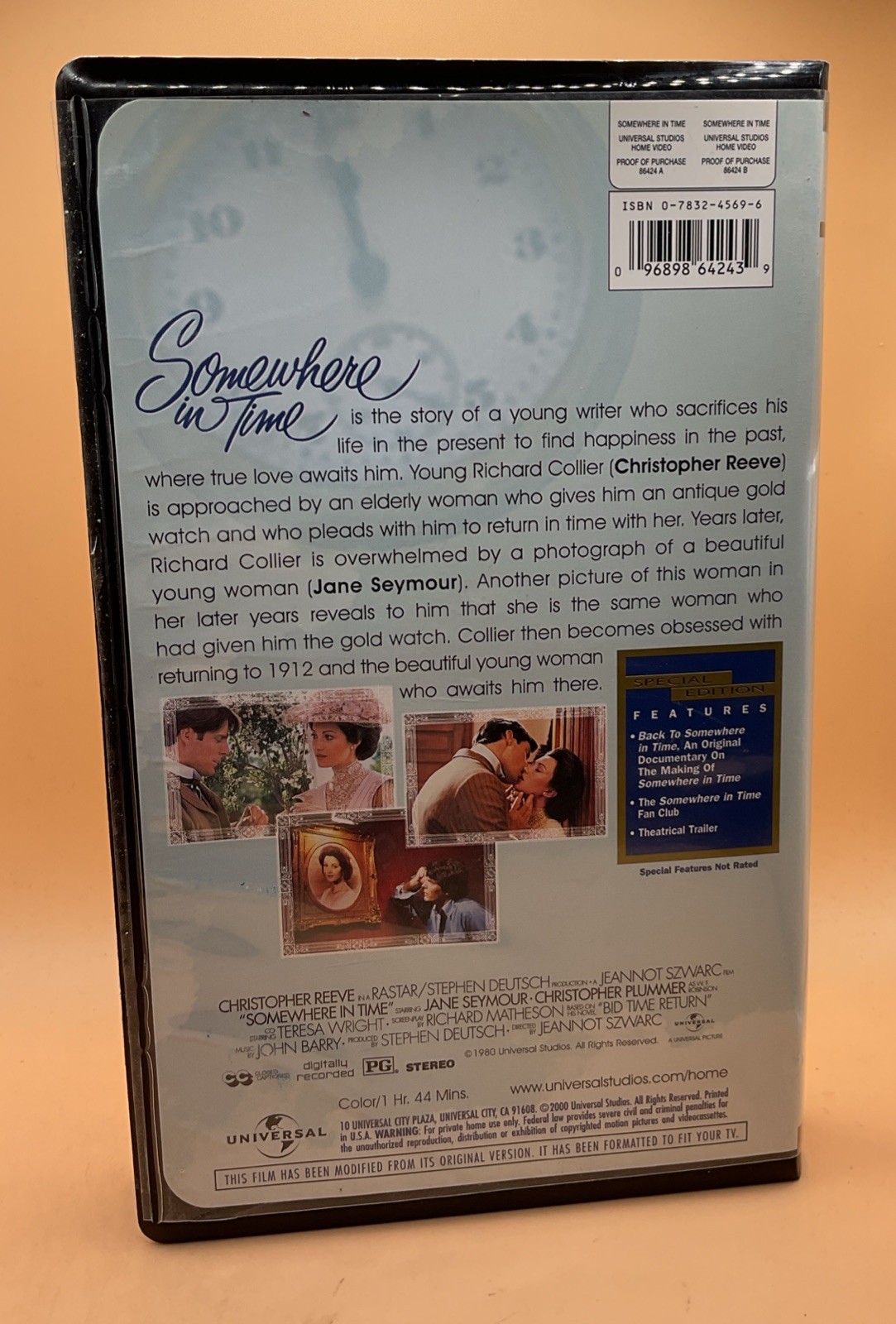 Somewhere In Time VHS 1980, 2000 Clamshell Christopher Reeve **Buy 2 Get 1**
