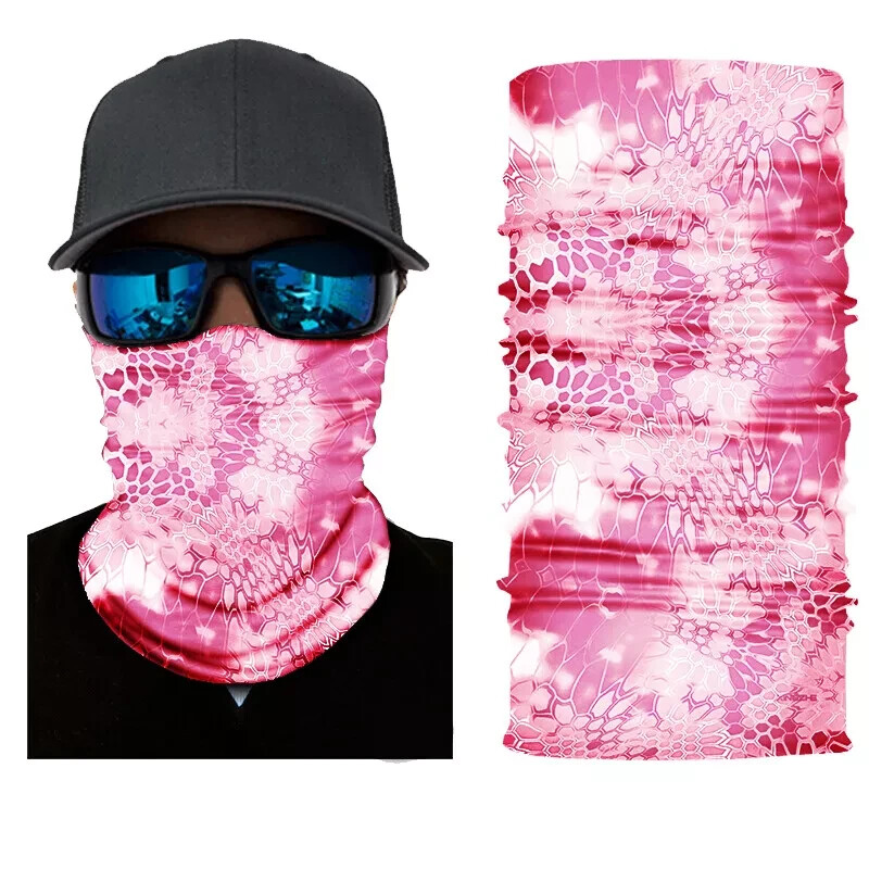Neck Gaiter Face Mask Fishing Sun Headwear Protection Pink Skin