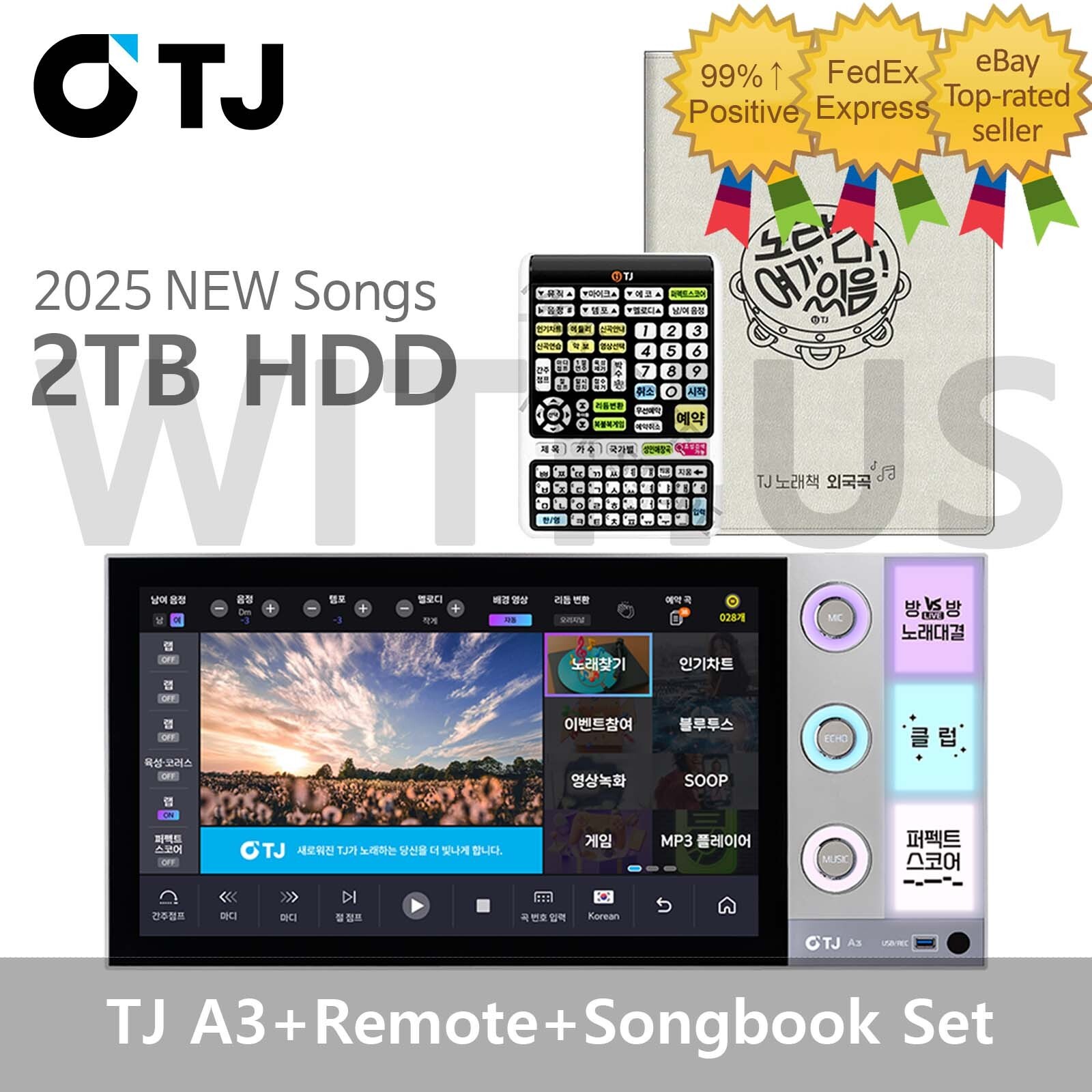 TJ Taijin Media A3 21.5" Touch Screen Karaoke Machine+Remote+Songbook(Foreign) =