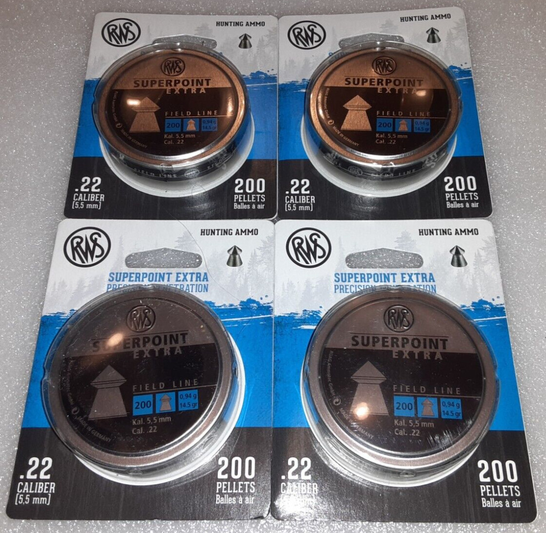 RWS Superpoint Extra Field Line .22 Pellet  14.5 Gr 800 ct.