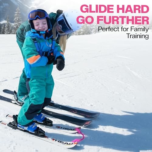 Wedgease Ski Tip Connector - Learn to Ski - Teaches Speed Control, Making PINK