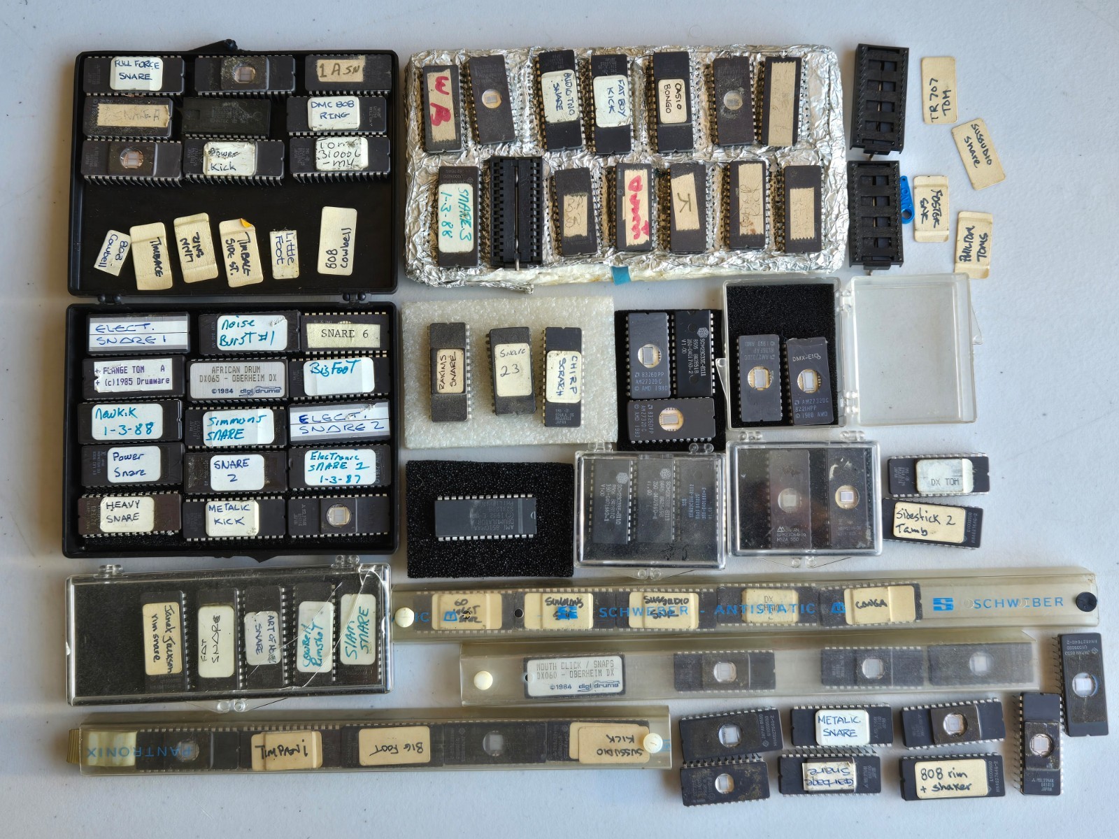 Large Lot of 80 EPROM Computer Chip For Vintage Drum Machine (Oberheim) RARE