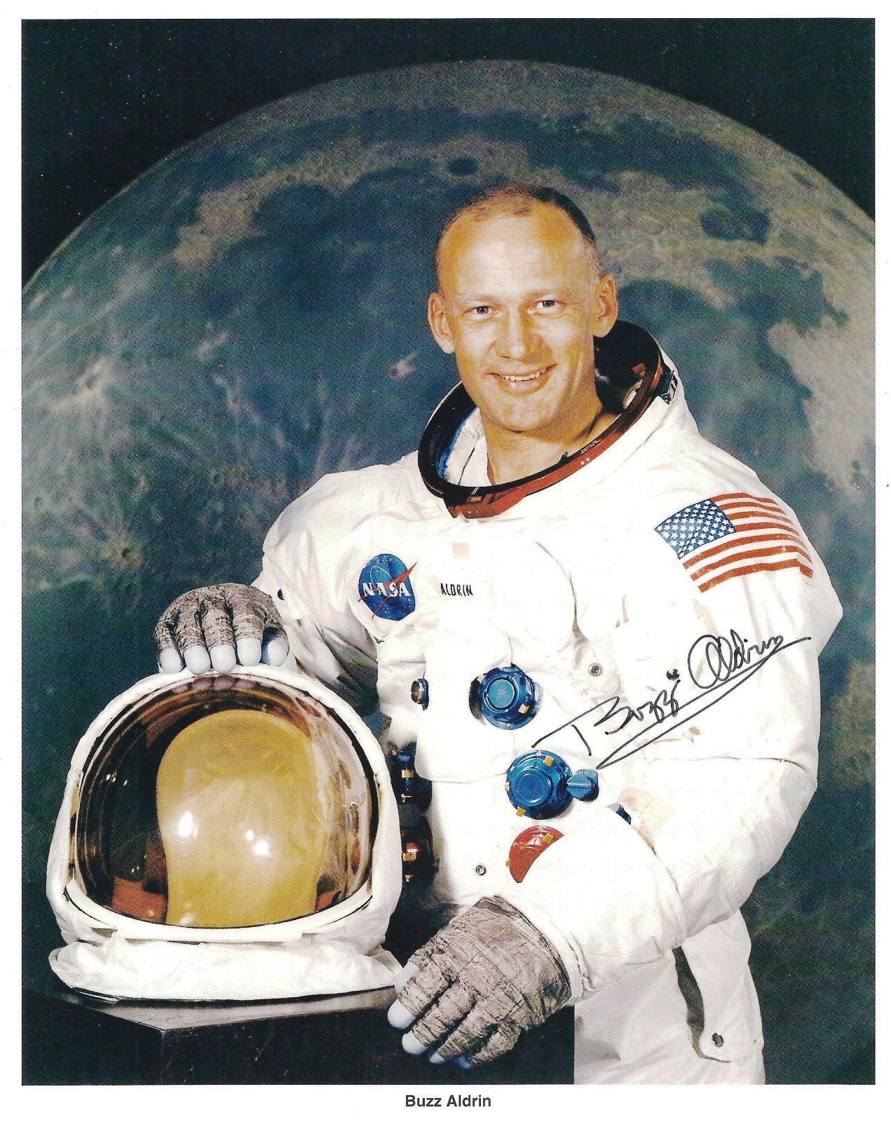 BUZZ ALDRIN  APOLLO 11  SIGNED AUTOPEN NASA 8x10 LITHOGRAPH