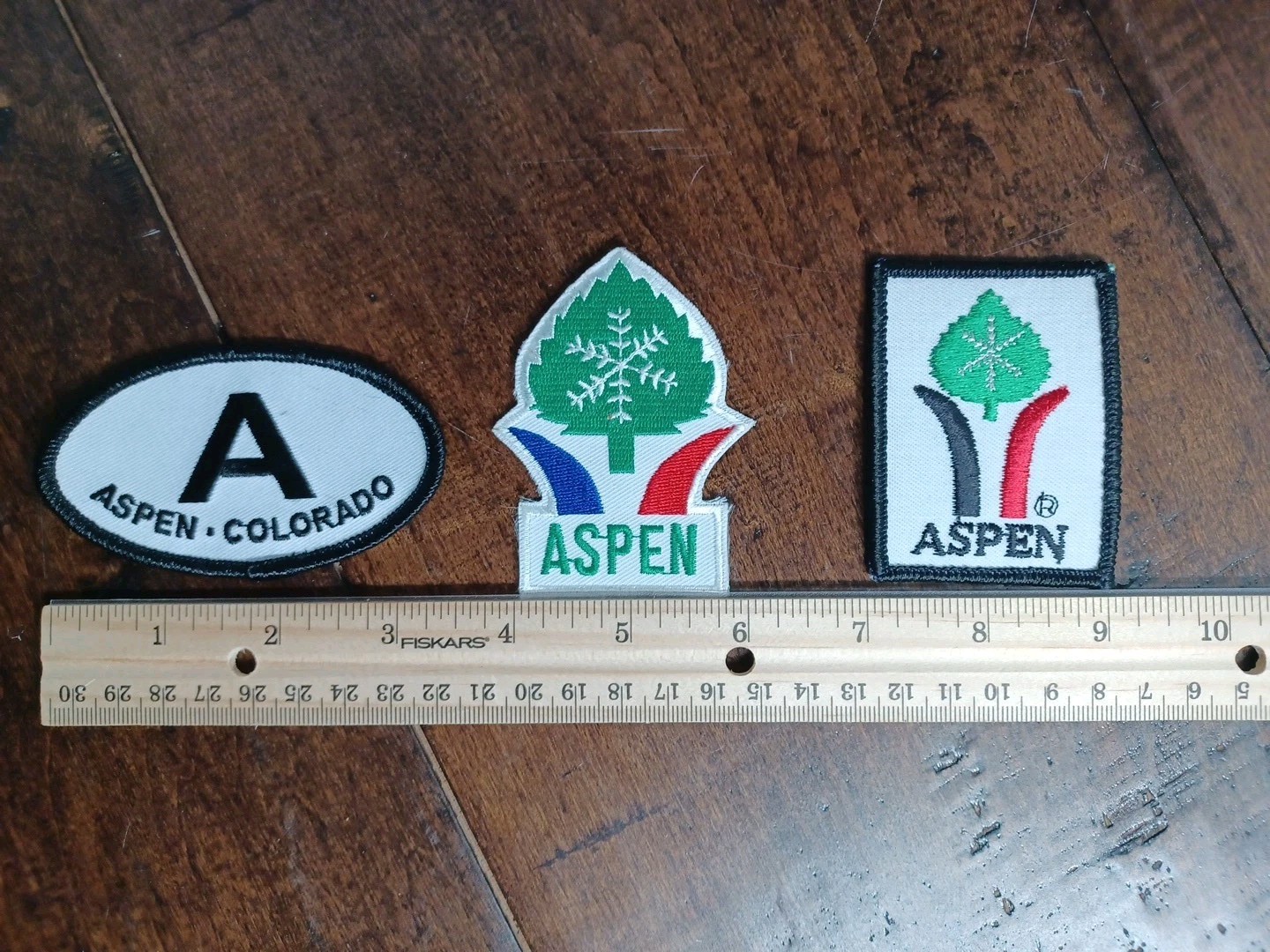 3 Vintage Aspen Colorado Ski Patches–  Embroidered
