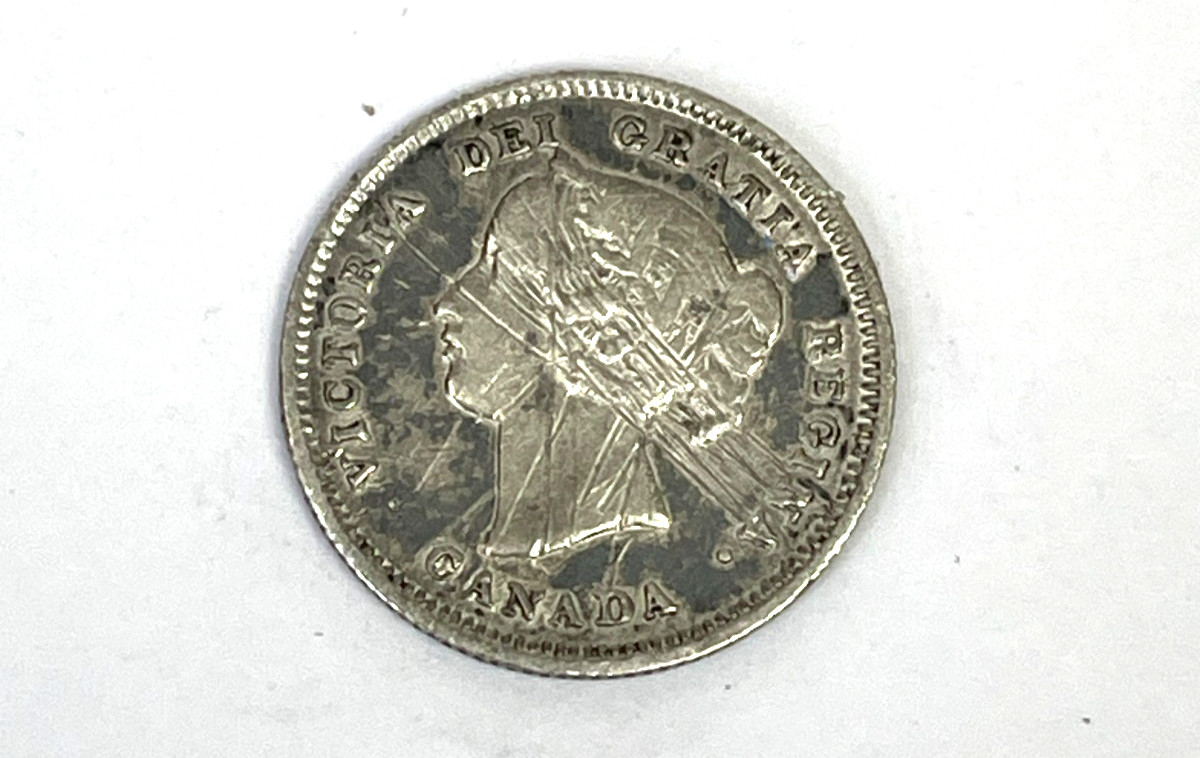 1891 Canada 5 Cents .925 Silver Coin 5C Queen Victoria