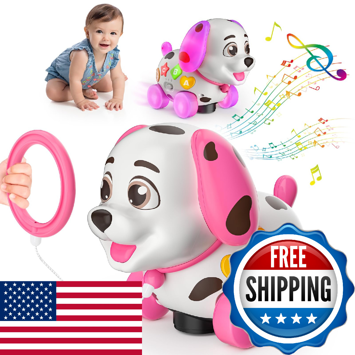 Musical Baby Toys 6-12 Months, 1st Birthday Girl Gifts for One Year Old, 6 7 8 9