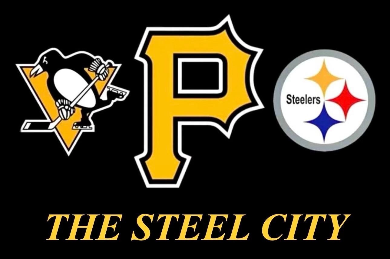 (2) Pittsburgh Steelers Pirates Penguins City Sports 5x3.5 Vinyl Stickers Decals