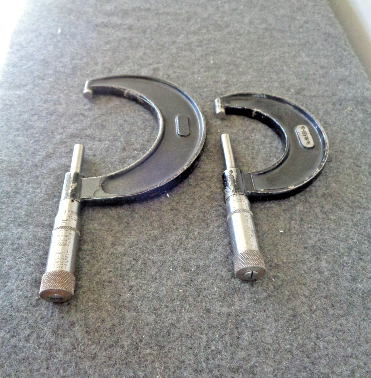 2 - Vintage L.S. Starrett Outside Micrometers