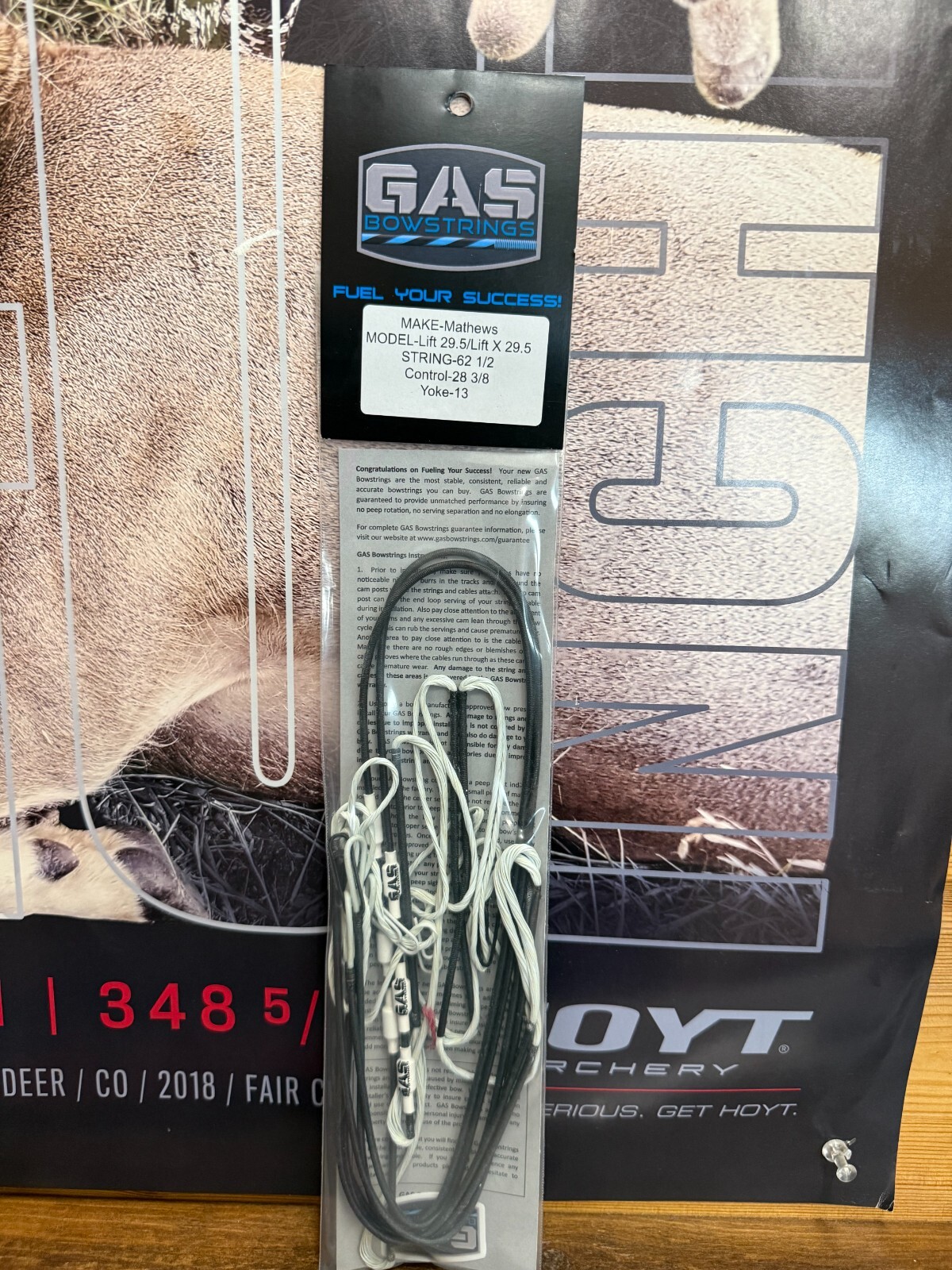 Gas Bowstrings Mathews Lift Lift X 29.5 Bow string Set W Speed Nocks Ghost White