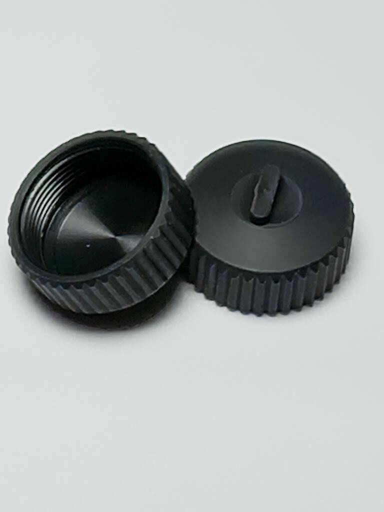 TWO BLACK WINDAGE TURRET REPLACEMENT CAPS FOR ROMEO 4/5 & Holosun RED DOT