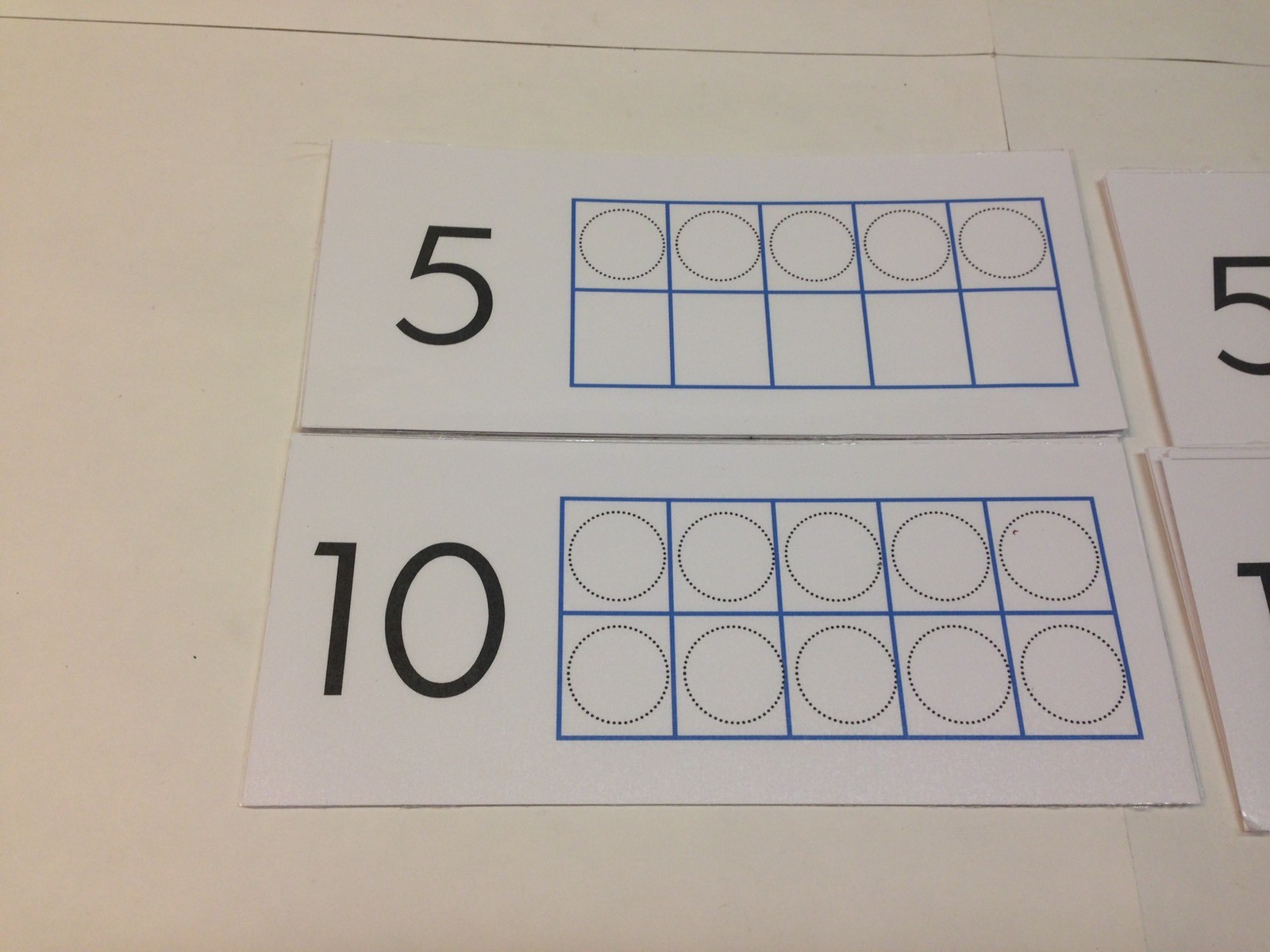 Ten Frames Counting - 20 Cards- Laminated Cards Set