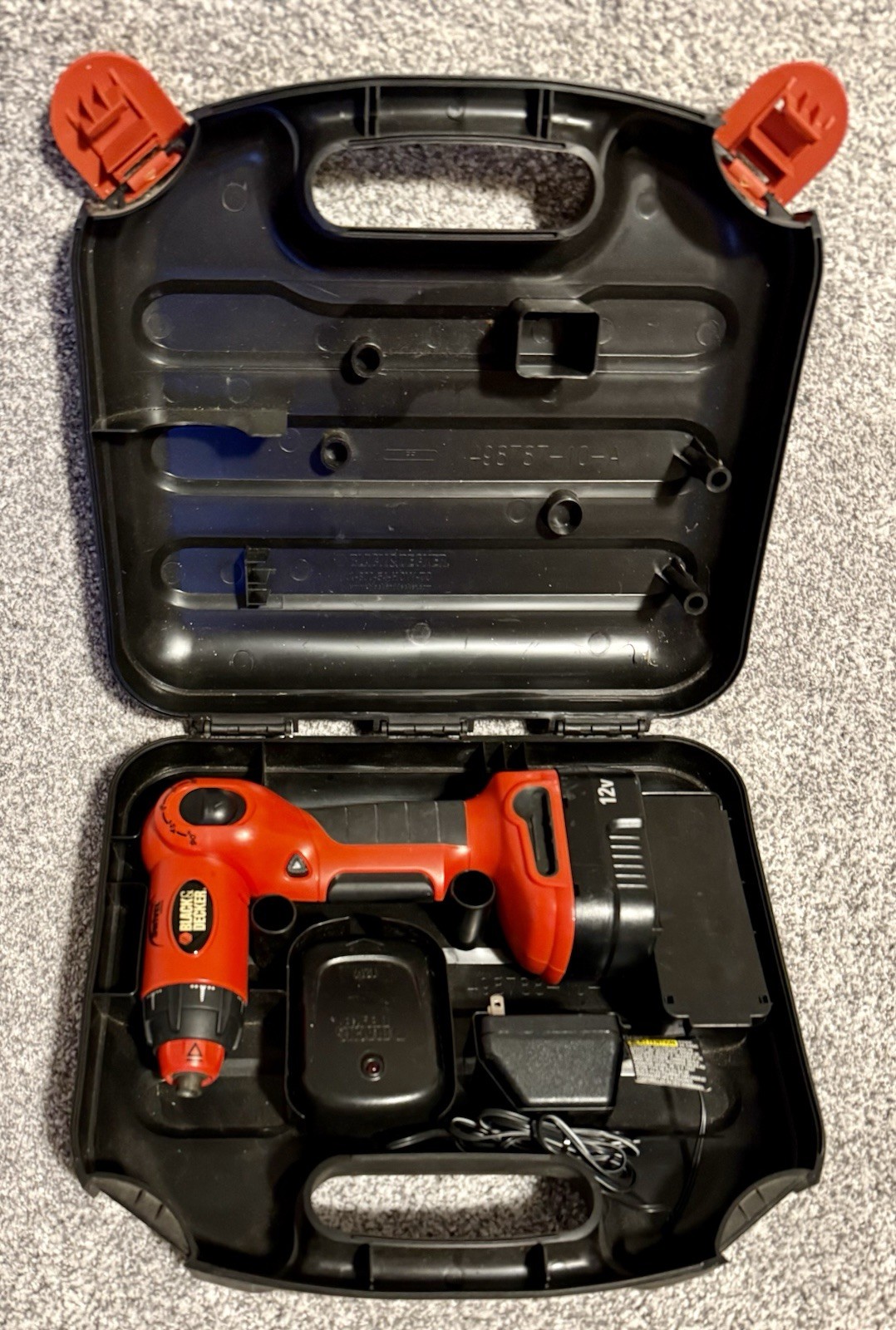 Black & Decker Swivel Drill/Driver XD1200 w/Charger, Battery, Case, Tested Works