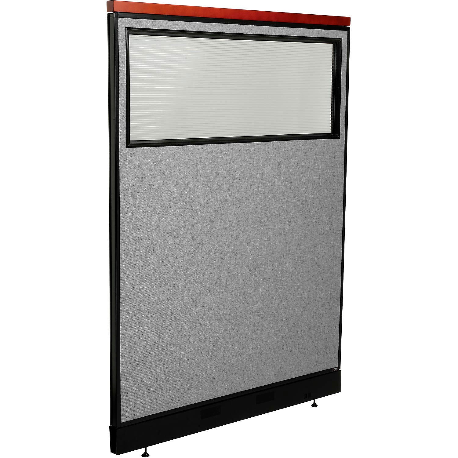 48-1/4"W x 65-1/2"H Deluxe Office Partition Panel with Partial Window  Raceway