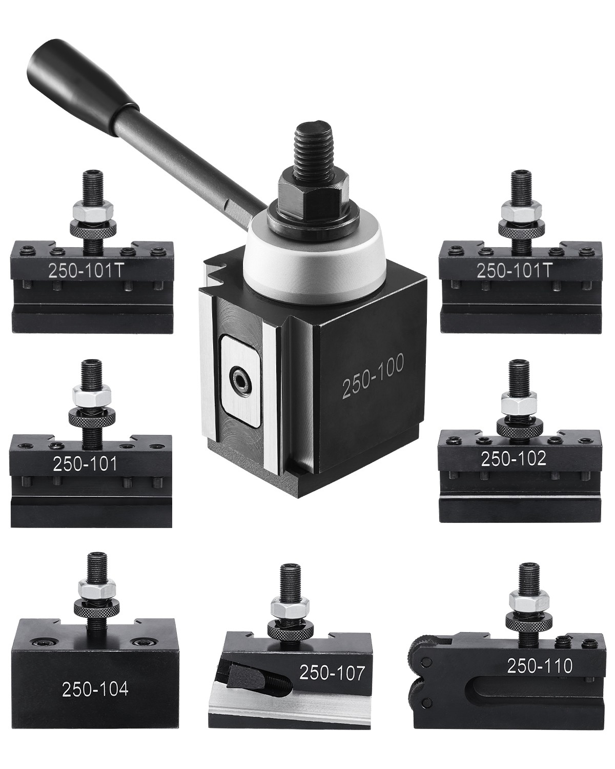 Quick Change Tool Post Set 8 Pcs Lathe Tool Holders for 6"-12" Mini Lathe Swing