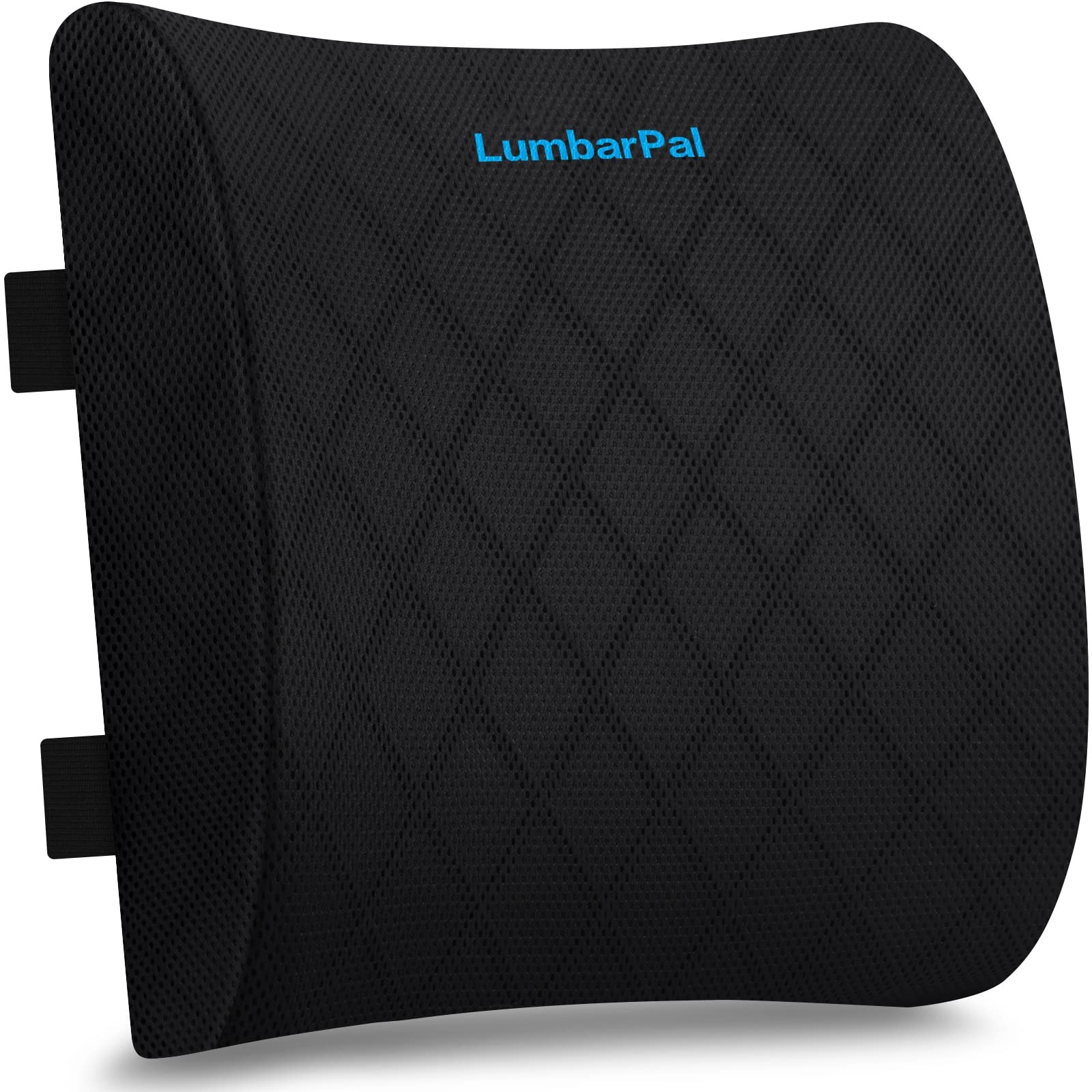 LumbarPal Lumbar Support Pillow for Office Chair Back 12.6" x 13" x 3", Black