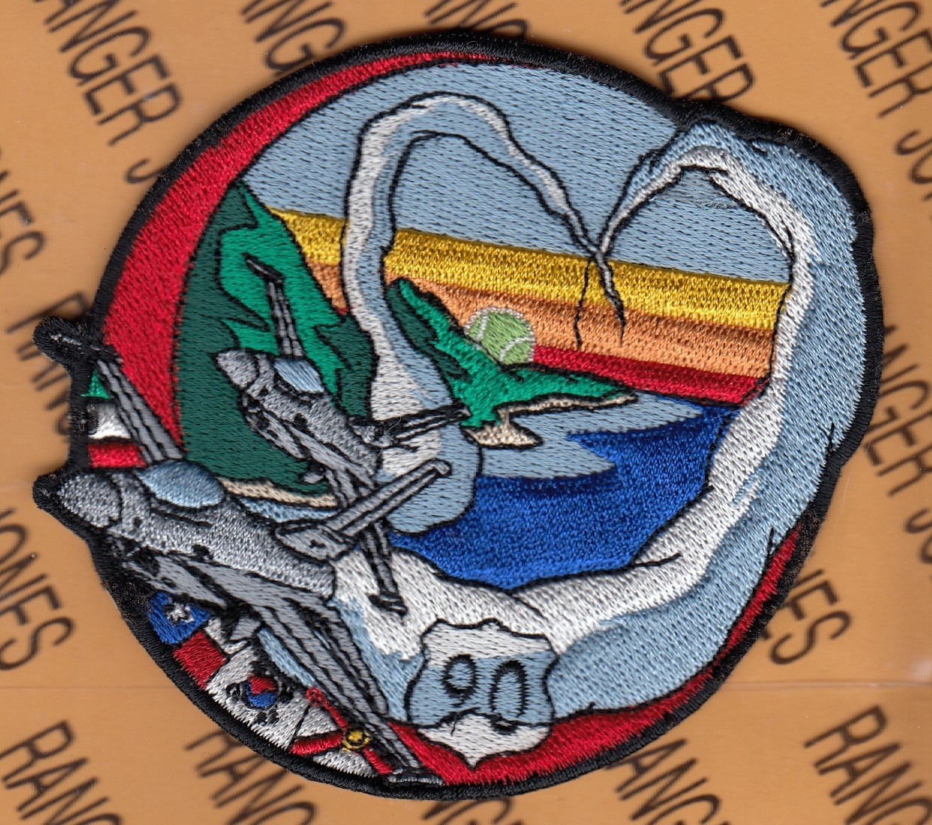 USAF Air Force 90th Fighter Sq FS Commando Sling ~4" patch c/e